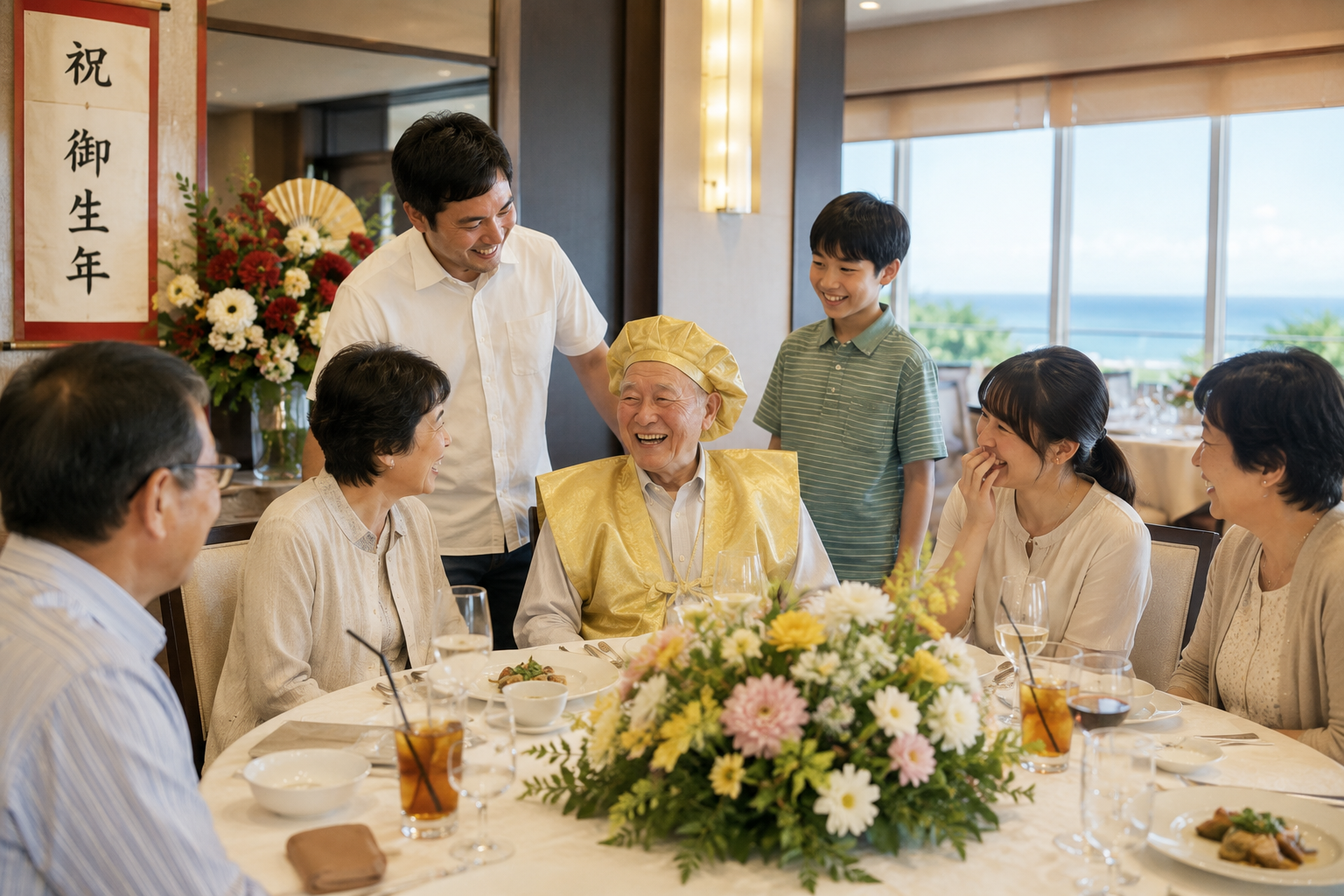 生年祝いの記念写真
