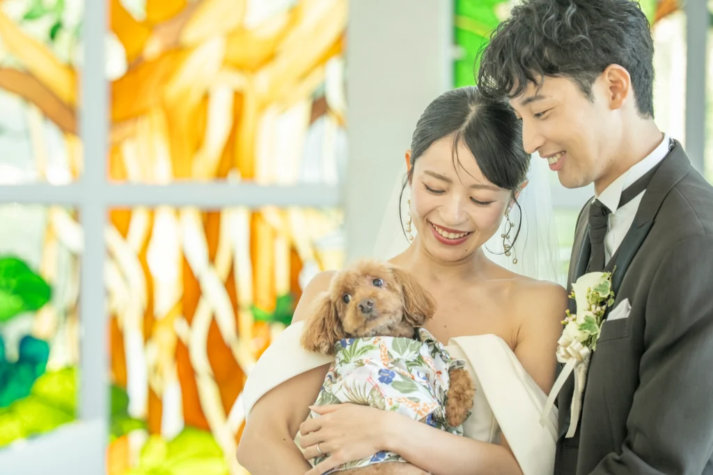 愛犬も一緒に。<br>家族みんなで叶えるDOG婚の写真